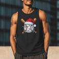 Baseball Christmas Lights Santa Christmas Baseball Player Men Tank Top