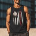 Baseball DAD USA American Flag Fathers Day 4th Of July Men Tank Top