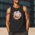 Baseball Drip Ice Cream Coquette Pink Bow Baseball Player Men Tank Top
