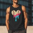 Baseball Drip Melting Ice Cream Baseball Heart Boys Girls Men Tank Top Baseball Drip Melting Ice Cream Baseball Heart Boys Girls Men Tank Top