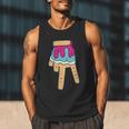 Baseball Ice Cream Drip Home Plate Glove Respect Drip 2 Side Men Tank Top