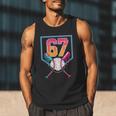 Baseball Ice Cream Drip Number 67 Player 67th Birthday Men Men Tank Top