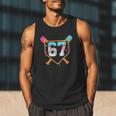 Baseball Ice Cream Drip Number 67 Player Six Seven Meme 6 7 Men Tank Top