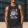 Baseball Mascot Attitude Graffiti Splash Bat Cap Men Tank Top