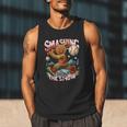 Baseball Player Christmas Gingerbread Smashing Through Snow Men Tank Top Baseball Player Christmas Gingerbread Smashing Through Snow Men Tank Top