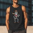 Cowboy Skeleton Baseball Halloween Graphic Men Tank Top