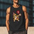 Dabbing Cool Cat Baseball 5th Birthday Men Tank Top