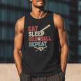 Eat Sleep Baseball Repeat Bat Ball Player Fan Men Tank Top