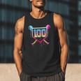 Happy 100 Days Of School Baseball Drip 100th Day Of School Men Tank Top