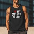 I Love Hot Baseball Dads With Beards Red Hearts Men Tank Top
