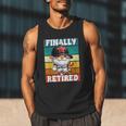Retro Baseball Retirement Gnome Baseball Dad Finally Retired Men Tank Top