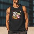 Smiling Baseball Popcorn And Hot-Dog Cartoon Apparel Men Tank Top Smiling Baseball Popcorn And Hot-Dog Cartoon Apparel Men Tank Top