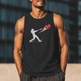 Valentines Day Baseball Batter Silhouette Heart Men Tank Top
