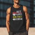 Women's Hit Hard Run Fast Turn Left Baseball Quote Fan Coach Men Tank Top Women's Hit Hard Run Fast Turn Left Baseball Quote Fan Coach Men Tank Top
