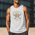 Baseball Dad Crossed Bats Cool Sports Fan Vintage Premium Men Tank Top