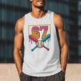 Baseball Ice Cream Drip Number 67 Player 67th Birthday Premium Tri-Blend Men Tank Top