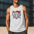 Christmas Baseball Santa Hat For Baseball Players Fans Men Tank Top