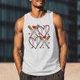 Coquette Bow XOXO Baseball Lover Heart Valentine Game Day Men Tank Top