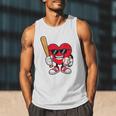 Heart Playing Baseball Valentines Day Men Tank Top