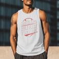 Hit Hard Run Fast Turn Left Baseball Fan Red Graphic Men Tank Top