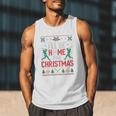 I’Ll Be Home For Christmas Baseball Ugly Sweater Art Men Tank Top