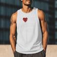 I Love Hot Baseball Dads Red Hearts Premium Men Tank Top