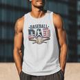 Patriotic Baseball Dad USA Flag American 4th Of July Men Tank Top