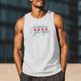 Sweet Vintage Retro Chicago City Flag Bear Print Raglan Baseball Tee Men Tank Top