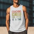 Vintage Baseball Dad Coaching My Kids One Pitch At A Time Men Tank Top