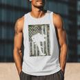 Vintage Baseball US Camouflage Flag Tee Baseball Dad Player Premium Tri-Blend Men Tank Top