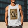 Vintage Japanese Ukiyo-e Baseball Cat Batting Men Tank Top