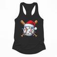 Baseball Christmas Lights Santa Christmas Baseball Player Flowy Tank