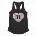 Baseball Number 11 Distressed Heart For Baseball Moms Flowy Tank