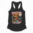 Baseball Player Christmas Gingerbread Smashing Through Snow Flowy Tank