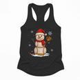 Baseball Snowman Merry Christmas Holiday Sports Xmas Pajamas Flowy Tank
