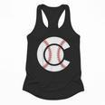 Baseball Sport Player Graphic Monogram Initial Letter C Flowy Tank