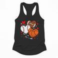 Cute Heart Baseball Basketball Football Valentine Boy Men Flowy Tank