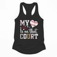 My Heart Is On That Court Baseball Player Baseball Mom Flowy Tank