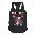 Hit Hard Run Fast Turn Left Baseball Cream Drip Crossed Bats Flowy Tank