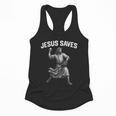 Jesus Saves Shirt Religious Christian Faith Baseball Flowy Tank
