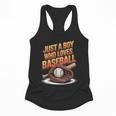 Just A Boy Who Loves Baseball Player Kids Flowy Tank Just A Boy Who Loves Baseball Player Kids Flowy Tank