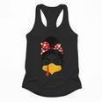 Messy Bun Baseball Mom Turkey Face Matching Thanksgiving Flowy Tank