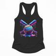 Neon Dripping Baseball And Bats Colorful Sports Art Flowy Tank