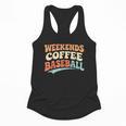 Weekends Coffee Baseball Retro Vibes Flowy Tank