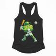Shamrock Playing Baseball St Patricks Day Men Boys Kid Flowy Tank