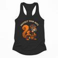 Squirell Baseball Catcher Player Joke Tee Protect Your Nuts Flowy Tank