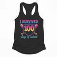 I Survived 100 Days Of School Baseball 100th Day Kids Girls Flowy Tank I Survived 100 Days Of School Baseball 100th Day Kids Girls Flowy Tank