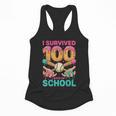 I Survived 100 Days Of School Baseball Ice Cream Drip Flowy Tank