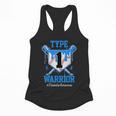 T1D Warrior Baseball Drip Diabetes Awareness Blue Ribbon Flowy Tank