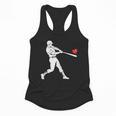 Valentines US Baseball Player Silhouette Heart Flowy Tank